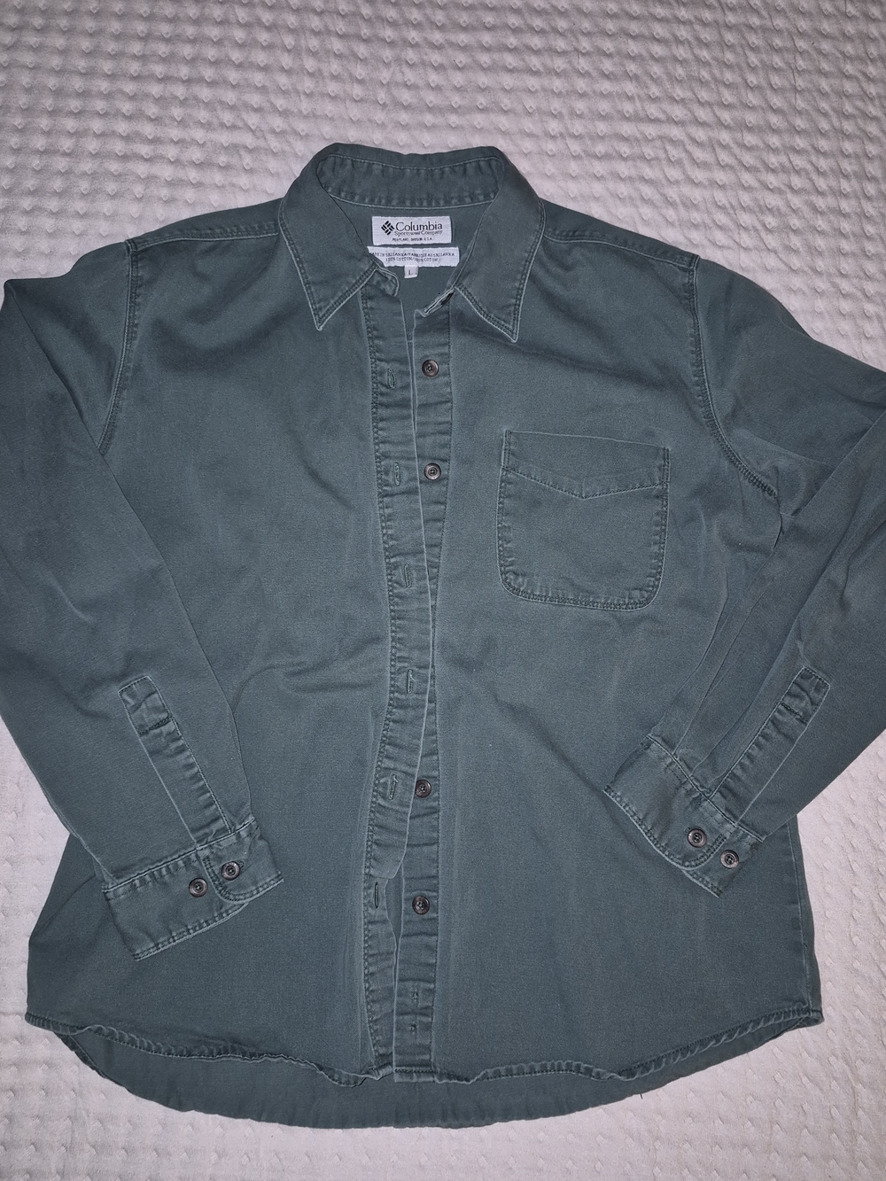 Columbia Green Button-Up Shirt Jacket